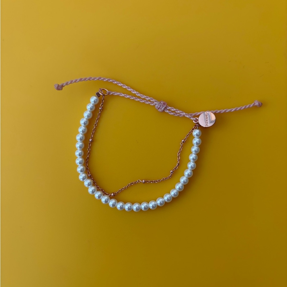 Pura Vida White Pearl and Rose Gold Bracelet